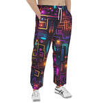 Men's Sweatpants Futuristic Circuit Board Neon Art