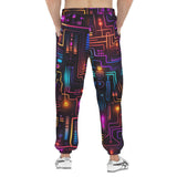 Men's Sweatpants Futuristic Circuit Board Neon Art