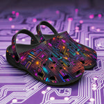 Classic Clogs Futuristic Circuit Board Neon Art