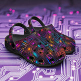 Classic Clogs Futuristic Circuit Board Neon Art