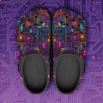 Classic Clogs Futuristic Circuit Board Neon Art