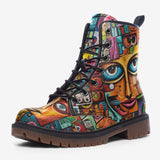 Leather Boots Colorful Graffiti Art