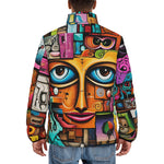 Down-Padded Puffer Jacket Colorful Graffiti Art