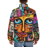 Down-Padded Puffer Jacket Colorful Graffiti Art