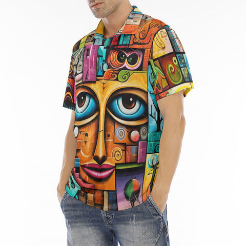 Men's Polo Shirt Colorful Graffiti Art