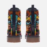 Leather Boots Colorful Graffiti Art