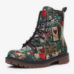 Leather Boots Graffiti Hearts Abstraction