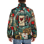Down-Padded Puffer Jacket Graffiti Hearts Abstraction