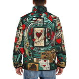 Down-Padded Puffer Jacket Graffiti Hearts Abstraction
