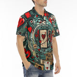 Men's Polo Shirt Graffiti Hearts Abstraction