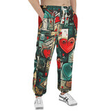 Men's Sweatpants Graffiti Hearts Abstraction