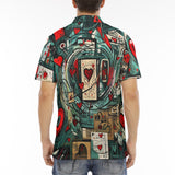 Men's Polo Shirt Graffiti Hearts Abstraction