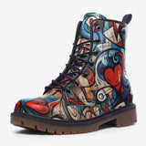 Leather Boots Urban Abstract Heart Graffiti