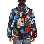 Down-Padded Puffer Jacket Urban Abstract Heart Graffiti
