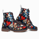 Leather Boots Urban Abstract Heart Graffiti