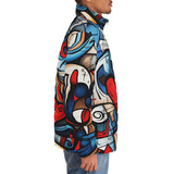 Down-Padded Puffer Jacket Urban Abstract Heart Graffiti