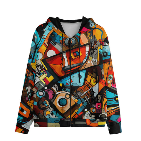 Men's Zip Up Hoodie Colorful Art Abstracton