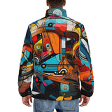 Down-Padded Puffer Jacket Colorful Art Abstracton