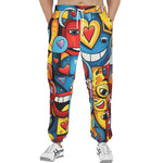 Men's Sweatpants Hearts with Smile Graffiti