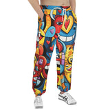 Men's Sweatpants Hearts with Smile Graffiti