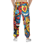 Men's Sweatpants Hearts with Smile Graffiti