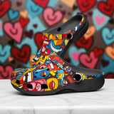 Classic Clogs Hearts with Smile Graffiti