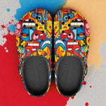 Classic Clogs Hearts with Smile Graffiti