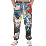 Men's Sweatpants Abstract Painting with Hearts