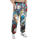 Men's Sweatpants Abstract Painting with Hearts