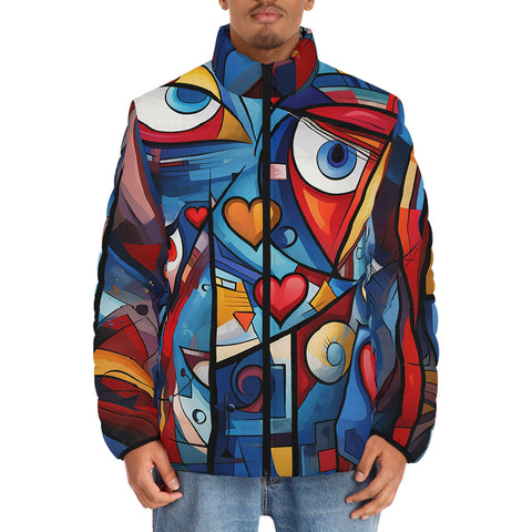 Down-Padded Puffer Jacket Graffiti Love Hearts