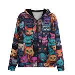 Men's Zip Up Hoodie Colorful Cats