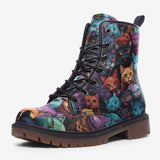 Leather Boots Colorful Cats