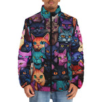Down-Padded Puffer Jacket Colorful Cats
