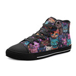 High-Top Canvas Shoes Colorful Cats