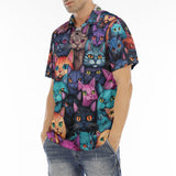 Men's Polo Shirt Colorful Cats