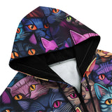 Men's Zip Up Hoodie Colorful Cats