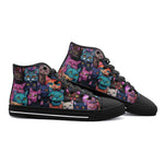 High-Top Canvas Shoes Colorful Cats