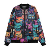 Bomber Jacket Colorful Cats