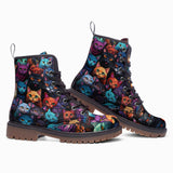 Leather Boots Colorful Cats