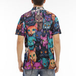 Men's Polo Shirt Colorful Cats