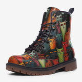 Leather Boots Oil Painting Colorful Cats