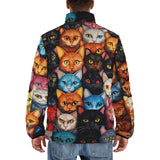 Down-Padded Puffer Jacket Colorful Cats Collage