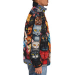 Down-Padded Puffer Jacket Colorful Cats Collage