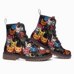 Leather Boots Colorful Cats Collage