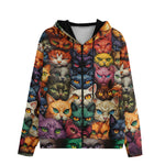 Men's Zip Up Hoodie Angry Cat Faces