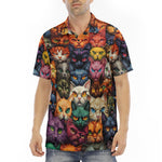 Men's Polo Shirt Angry Cat Faces