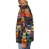Down-Padded Puffer Jacket Angry Cat Faces