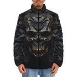 Down-Padded Puffer Jacket Skull on Polygonal Shapes