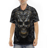 Men's Polo Shirt Skull on Polygonal Shapes