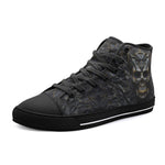High-Top Canvas Shoes Skull on Polygonal Shapes